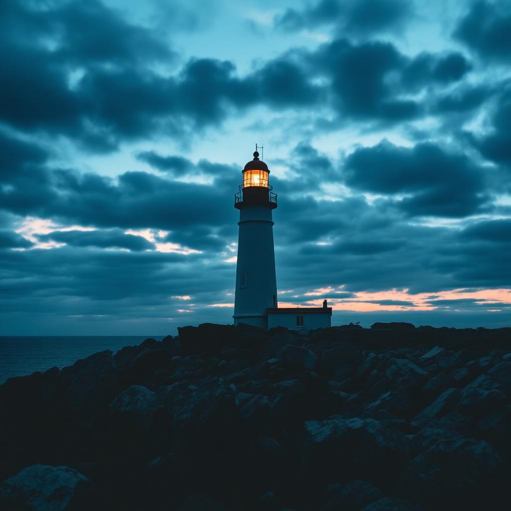 Lighthouse at dusk
