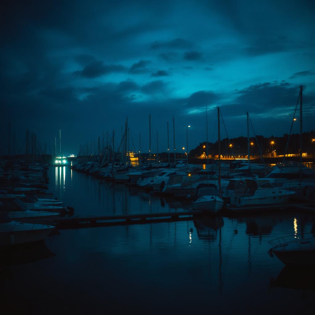 Marina at night